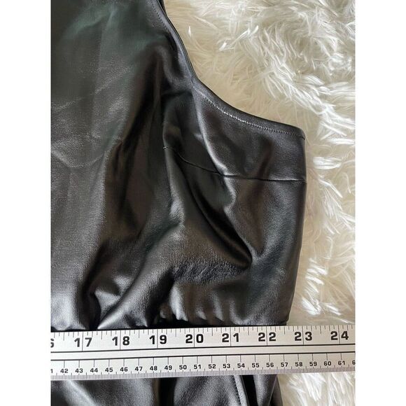 Torrid Womens Dress Faux Leather Black Plus 4 Sleeveless Fit & Flare Midi Length - Picture 7 of 9